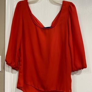 3/4 sleeve blouse with bow on back